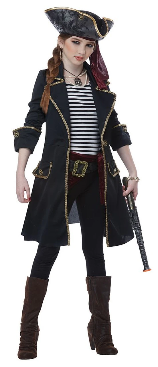 Costume De Capitaine Des Hautes Mers Pour Filles – Image 2