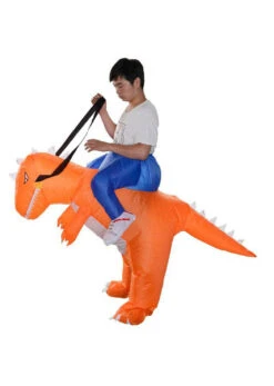 Costume De Dinosaure Orange Gonflable