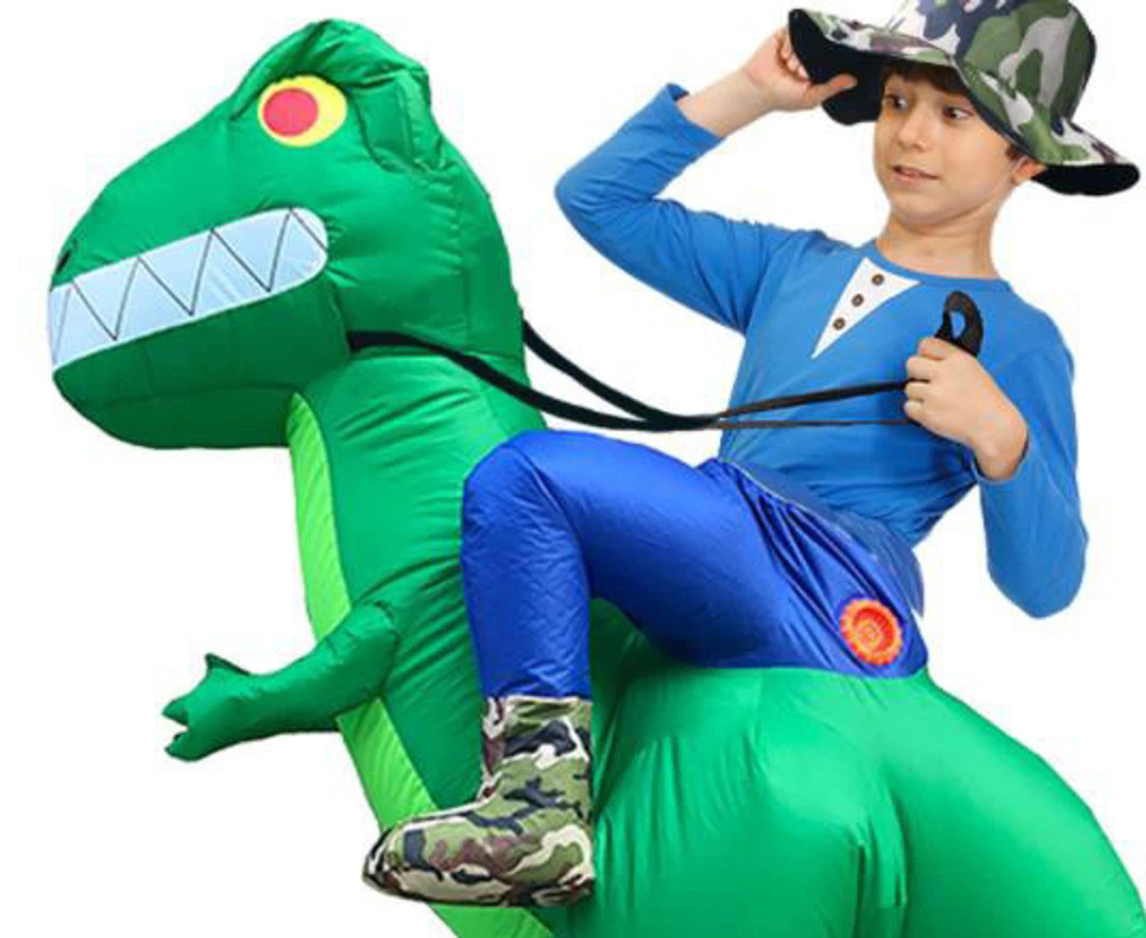 Costume T-Rex Vert Gonflable Pour Enfants – Image 2