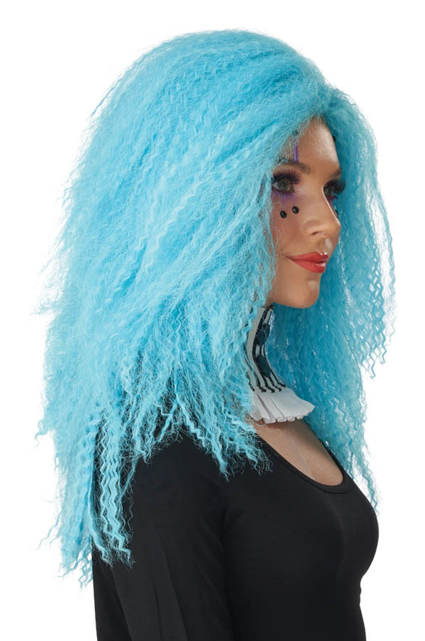 Perruque Crépue Et Kooky Bleue – Image 2