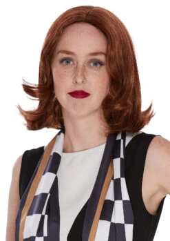 Perruque Rouge Ondulée Reine Groovy