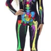 Costume Squelette Colorée Fluo Pour Femmes