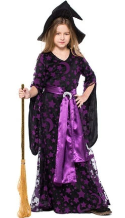 Costume De Sorcière Violette Pour Filles