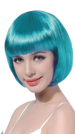 Perruque Bob Courte Turquoise