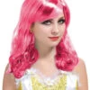 Perruque Courte Rose Fuchsia Et Bouclée